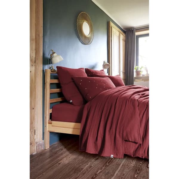 Lakanset 4 stycken 1 platt lakan 270 x 300 + 1 påslakan 180 x 200 + 2 örngott 60 x 60 Gaïa Lie de Vin