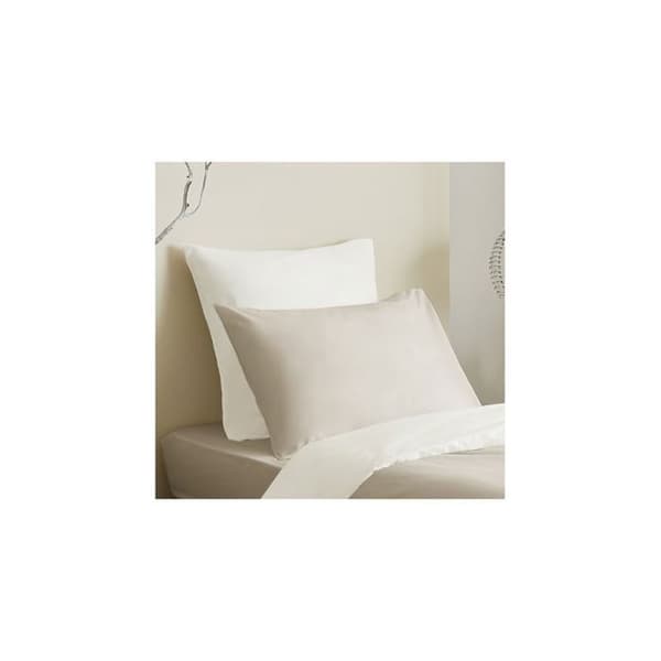 Komplett paket 4 st Linne/Vit vändbart påslakan för säng 90 x 190 cm