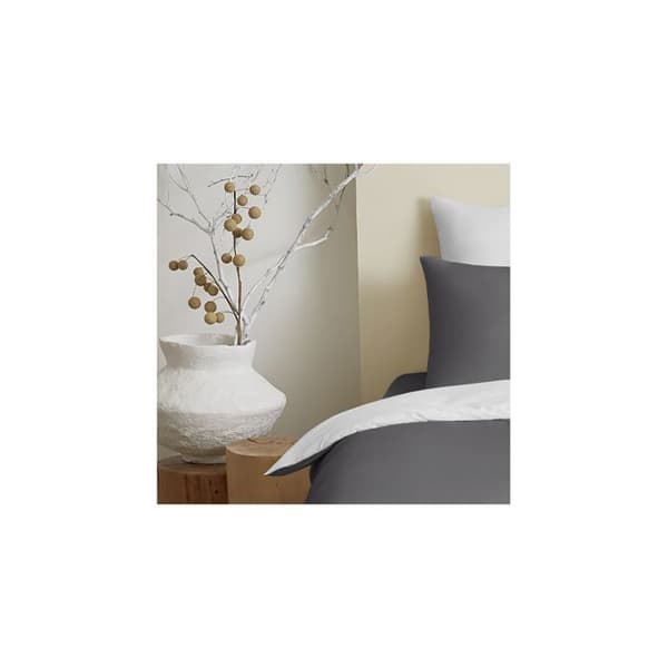 Komplett förpackning 4 st Antracit/Vit vändbart påslakan för säng 90 x 190 cm