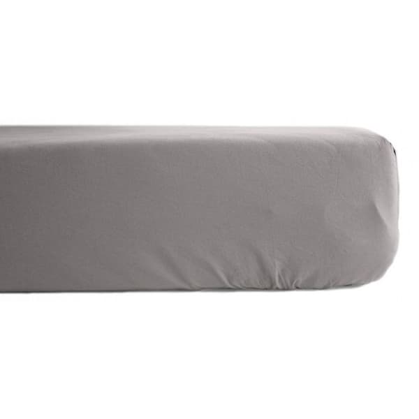Prydnadslakan i ren bomull percal 80 trådar/cm² Sydvind - Ask - 140 x 190 cm 35 cm keps