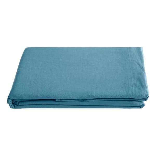 Palace 100% tvättad färgad bomull platt lakan, 63 trådar/cm² South Wind - Palace Topaze - 240 x 290 cm för dubbelsäng