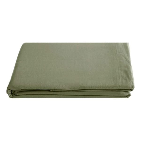 Palace platt lakan ren bomull färgad tvättad, 63 trådar/cm² Sydvind - Palace Sage - 270 x 290 cm för King Size säng