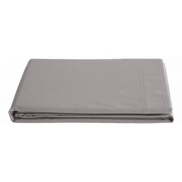 Platt lakan ren kammad långfibrig bomullspercale 80 trådar/cm² Vent du sud - Cendre - 240 x 300 cm för dubbelsäng