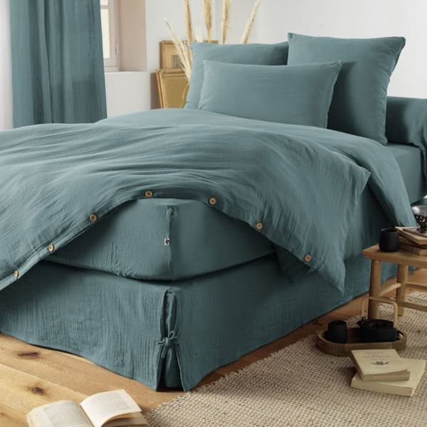 "Gaïa" "Cotton Gauze" påslakanpaket - Gaïa Duck - 4-delat förpackning för säng 140 x 190 cm (1 påslakan 240 x 220 +