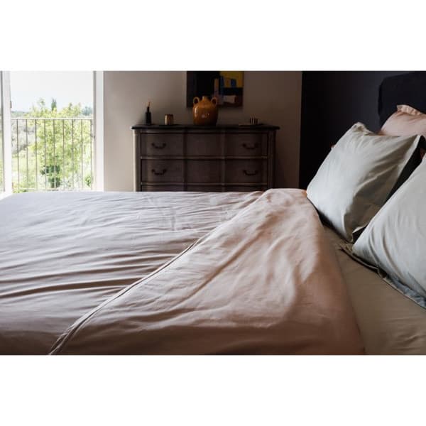 Pärslakan i ren bomull percal 80 trådar/cm² Sydvind - Pärla - 160 x 200 cm 35 cm keps