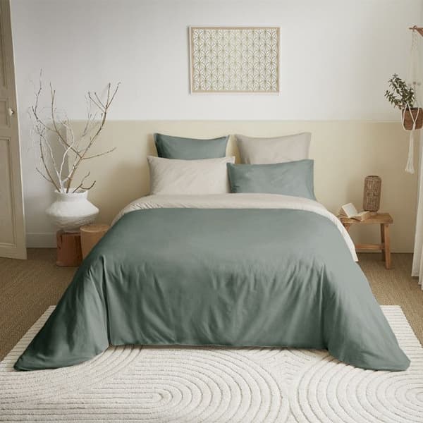 Komplett förpackning 6 stycken Eucalyptus/Linne vändbart påslakan för säng 180 x 200 cm "King size"