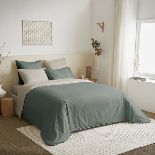 Komplett förpackning 6 stycken Eucalyptus/Linne vändbart påslakan för säng 180 x 200 cm "King size"