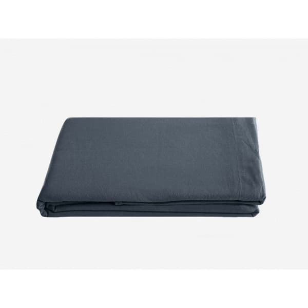 Palace 100% tvättad färgad bomull platt lakan, 63 trådar/cm² South Wind - Palace Granit - 270 x 290 cm för King Size säng