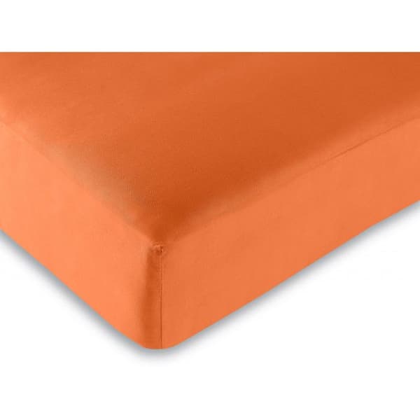 Drap housse alla dimensioner 100% Bomull/57 trådar/cm² - Orange - 200 x 200 cm