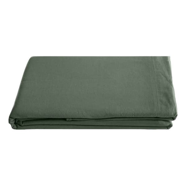 Palace 100 % tvättad färgad bomull platt lakan, 63 trådantal South Wind - Palace Cèdre - 270 x 290 cm för King Size säng