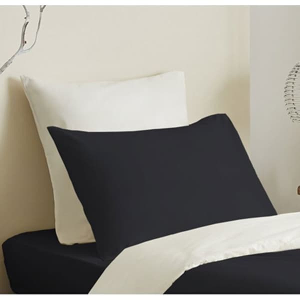 Komplett paket 4 st Svart/Vit vändbart påslakan för säng 90 x 190 cm