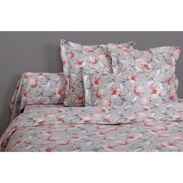 Prydnadslakan 100 % "kammad bomullssatin" / 80 trådar/cm² - Grå - 90 x 190 cm 30 cm keps