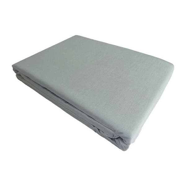 Drap platt 100 % "Satin av kammad bomull" / 80 trådar / cm² - Céladon - 240 x 300 cm för dubbelsäng