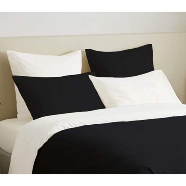Komplett paket 6 st Svart/Vit vändbart påslakan för säng 140 x 190 cm