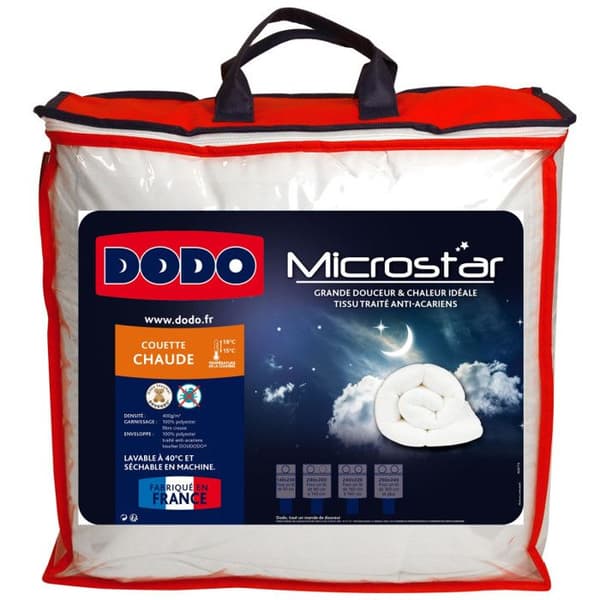 Dodo Microstar påslakan 140 x 200 cm för enkelsäng + 1 Microstar kudde 60 x 60 cm