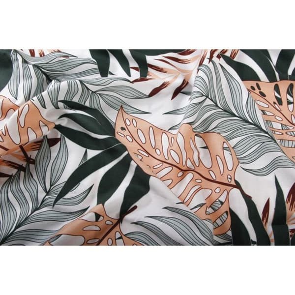 Lakan 100% "Combed cotton satin" / 80 trådar/cm² - Lax &amp; Grön - 140 x 190 cm 30 cm keps