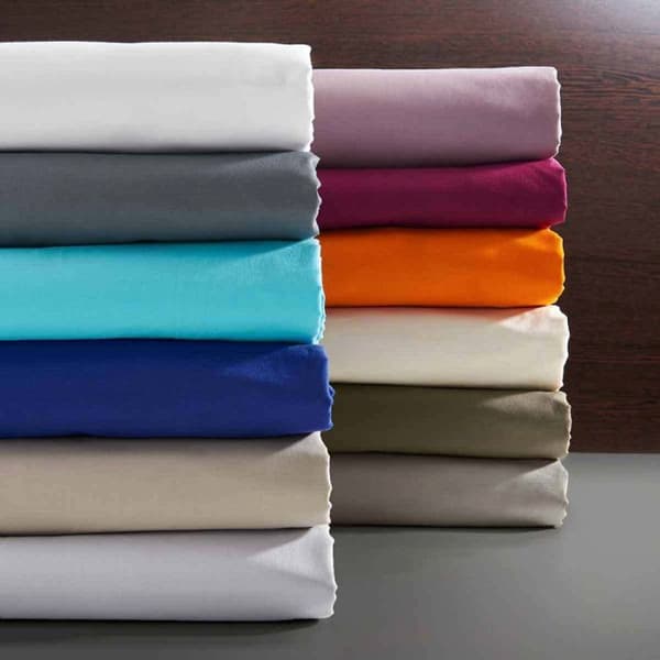 Platt lakan 100 % bomull / 57 trådar/cm² - Plommon - 180 x 290 cm för enkelsäng