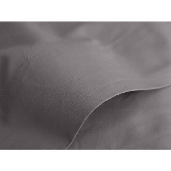 Platt lakan percal ren kammad bomull långa fibrer 80 trådar/cm² Vent du sud - Ardoise - 270 x 300 cm för king size-säng