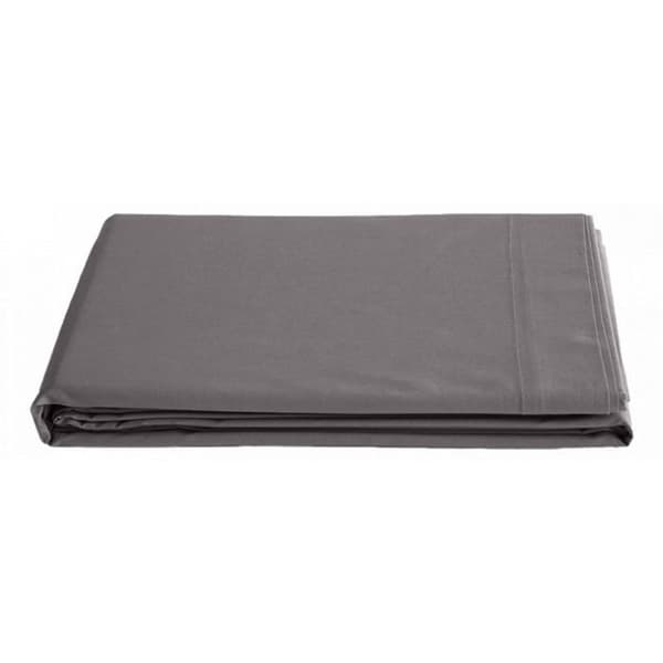Platt lakan percal ren kammad bomull långa fibrer 80 trådar/cm² Vent du sud - Ardoise - 270 x 300 cm för king size-säng