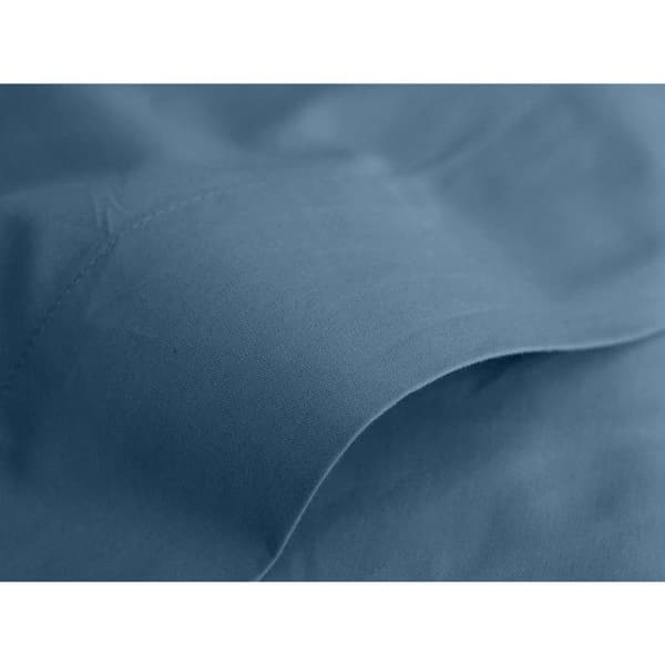 Platt lakan ren kammad långfibrig bomullspercale 80 trådar/cm² Vent du sud - Marinblå - 240 x 300 cm för dubbelsäng