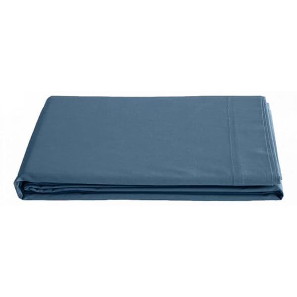 Platt lakan ren kammad långfibrig bomullspercale 80 trådar/cm² Vent du sud - Marinblå - 180 x 290 cm för enkelsäng