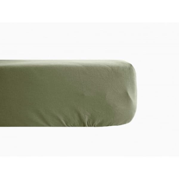 Palace prydnadslakan ren bomull färgad tvättad 63 trådar/cm² Sydvind - Palace Sage - 140 x 190 cm 35 cm mössa