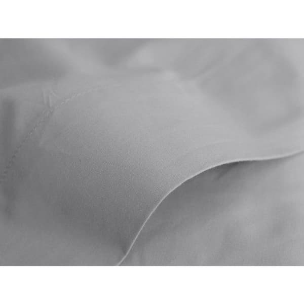 Platt lakan ren kammad långfibrig bomullspercale 80 trådar/cm² Sydvind - Stål - 270 x 300 cm för king size-säng