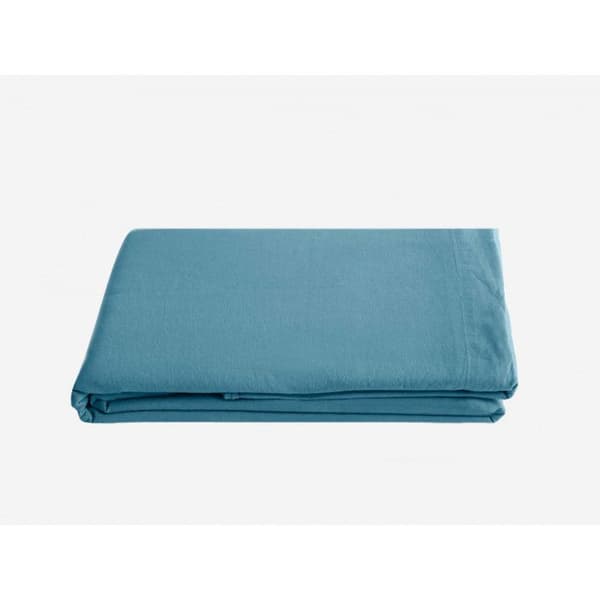 Palace 100% tvättad färgad bomull platt lakan, 63 trådar/cm² South Wind - Palace Topaze - 270 x 290 cm för King Size säng