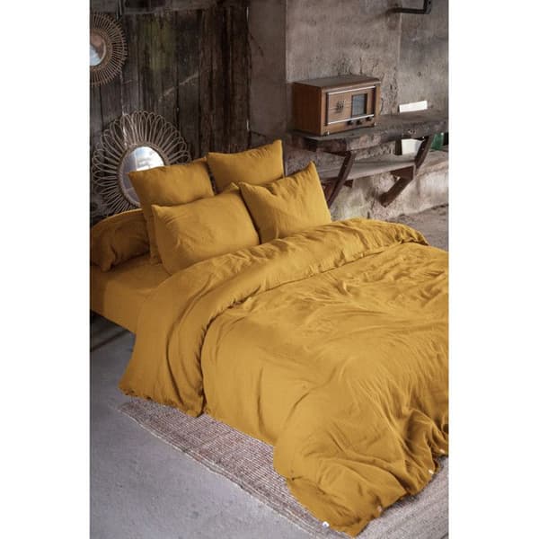 "Gaïa" påslakan alla storlekar "Cotton Gauze" - Gaïa Safran - 160 x 200 cm 30 cm mössa