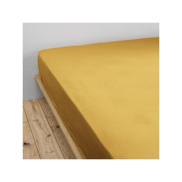"Gaïa" påslakan alla storlekar "Cotton Gauze" - Gaïa Safran - 160 x 200 cm 30 cm mössa