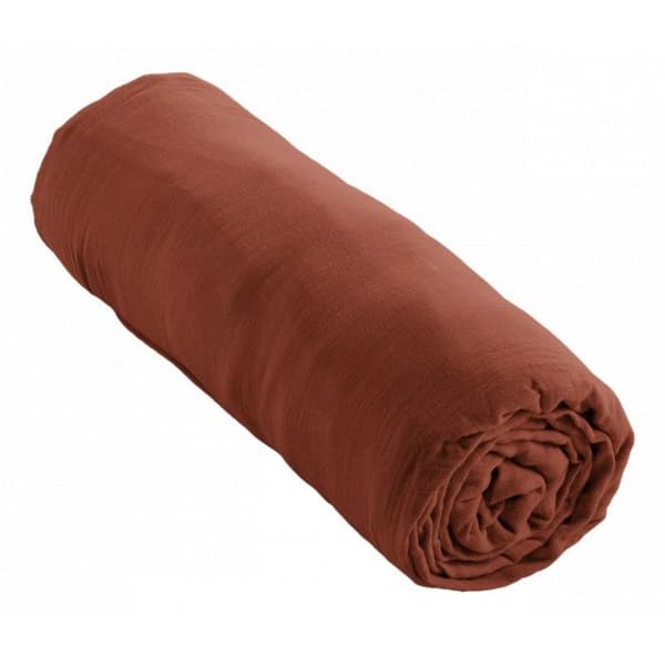 Draps oversäng "Gaïa" alla dimensioner "Gaze de Coton" - Gaïa Terracotta - 90 x 190 cm mudd av 30 cm