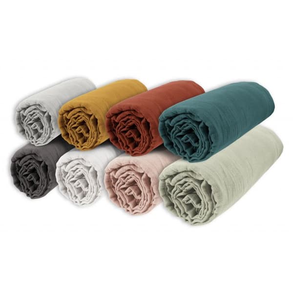 "Gaïa" påslakan alla storlekar "Cotton Gauze" - Gaïa Duck - 140 x 190 cm 30 cm mössa