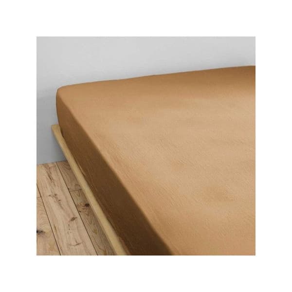 "Gaïa" påslakan alla storlekar "Cotton Gauze" - Gaïa Camel - 180 x 200 cm 30 cm mössa