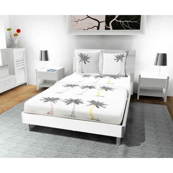 Lakanset 240x290 cm PALMIER vit, 100% bomull 57 tråd-cm2