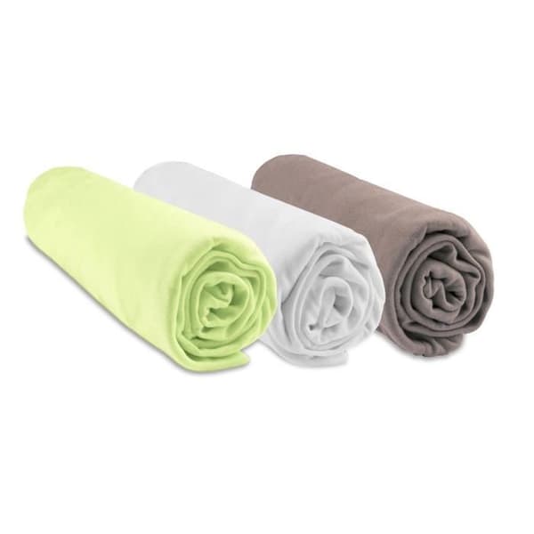 Set med 3 bambu-passade lakan för Bassinet 32x72 - EASY DORT - Anis White Taupe