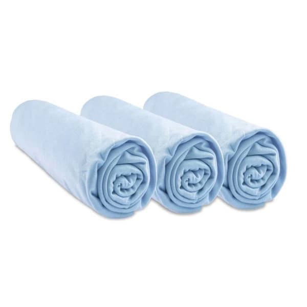 Set med 3 lakan 40x80 cm 40x90 cm - EASY DORT - Allergivänlig bambu - Himmelsblå