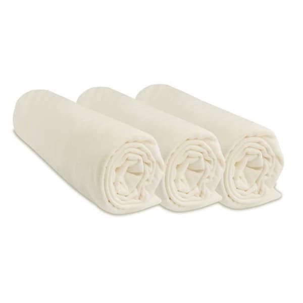 Set med 3 bomullslakan 70x160 cm Babysäng Barnsäng 70x160 | Bomull | Ecru | Lätt sömn