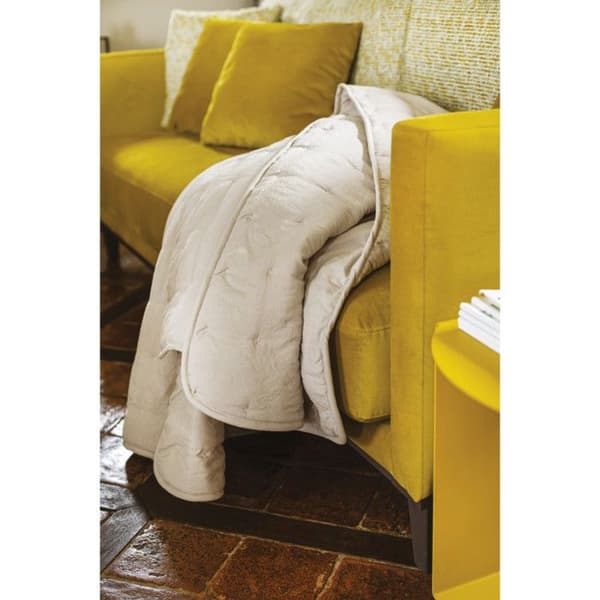 Quiltat överkast i tvättad skrynklig look "Angkor" Toison d'Or - Angkor Powder Beige - 180 x 240 cm