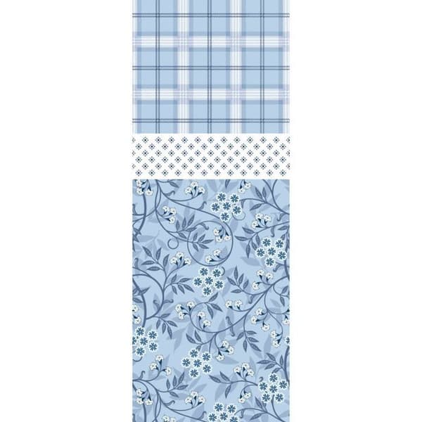 Komplett vändbart påslakanspaket för säng 180 x 200 cm "King size" Liberty blå
