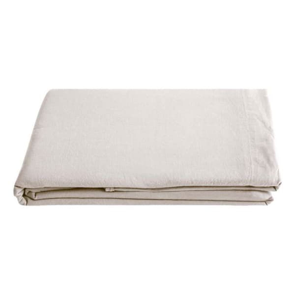 Palace 100% tvättad färgad bomull platt lakan, 63 trådar/cm² South Wind - Palace Natural - 270 x 290 cm för King Size säng