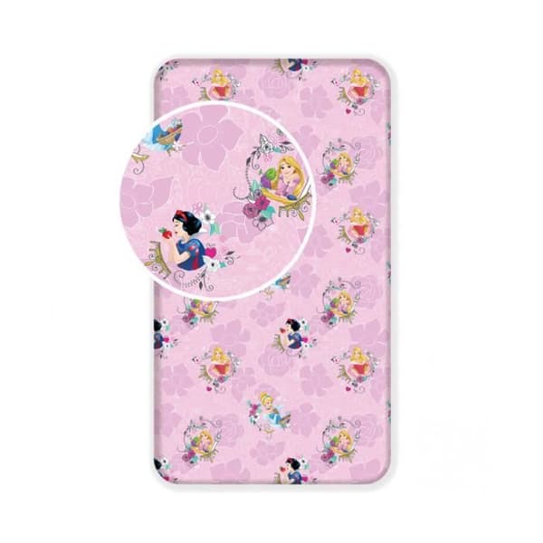 Disney Princess enkellakan i bomull - DISNEY - Rosa - Naturlig - Sovrum - 90 x 200 cm - Tvättbar