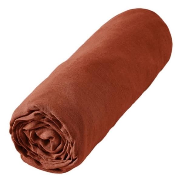 "Soline" påslakan alla storlekar Tvättat linne - Soline Paprika - 180 x 200 cm 30 cm keps