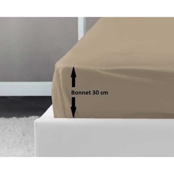 LOVELY HOME Monterat ark 100% bomull 140x190x30 cm beige