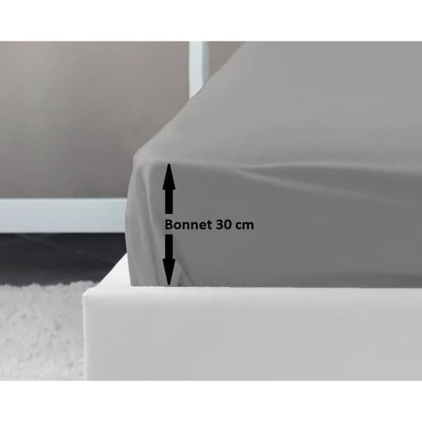 LOVELY HOME Monterat ark 100% bomull 160x200x30 cm ljusgrått