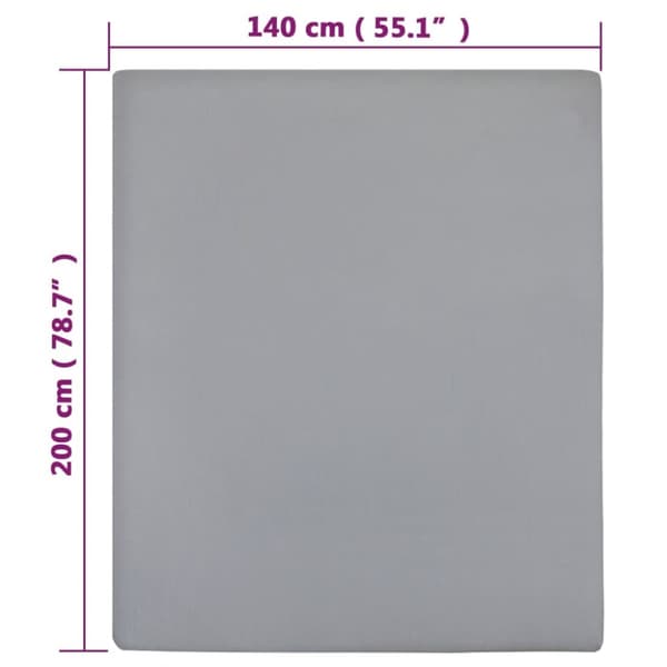 vidaXL stræklagner 2 stk. 140x200 cm jerseybomuld grå -  Lagener