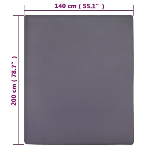 vidaXL Dra-på-lakan jersey 2 st antracit 140x200 cm bomull - Lakan