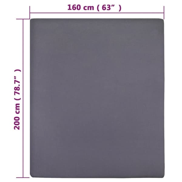 vidaXL Muotoon ommeltu lakana antrasiitti 160x200 cm puuvilla -  Lakanat