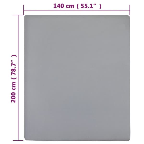 vidaXL Dra-på-lakan jersey grå 140x200 cm bomull -  Lakan