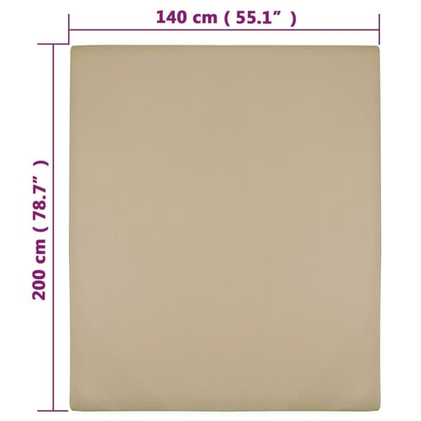 vidaXL Dra-på-lakan jersey 2 st taupe 140x200 cm bomull -  Lakan