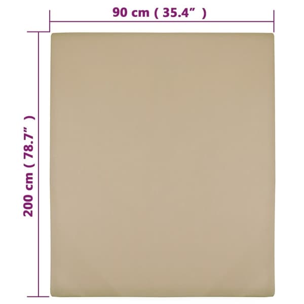 vidaXL stræklagen 90x200 cm jerseybomuld gråbrun - Lagener